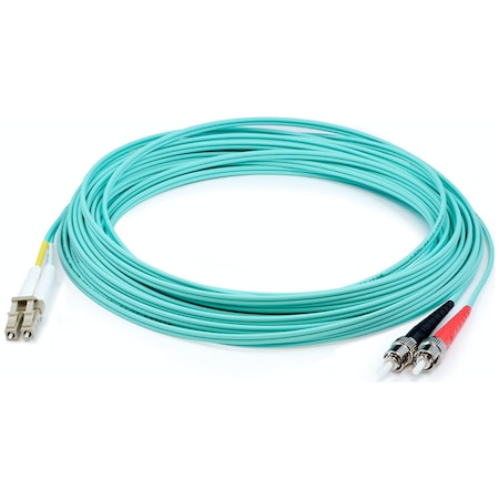 This Is A 1M Lc (Male) To St (Male) Aqua Duplex Riser-Rated Fiber